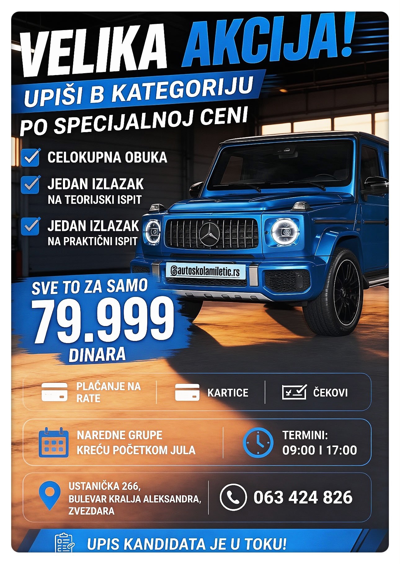 Akcija — upiši B kategoriju